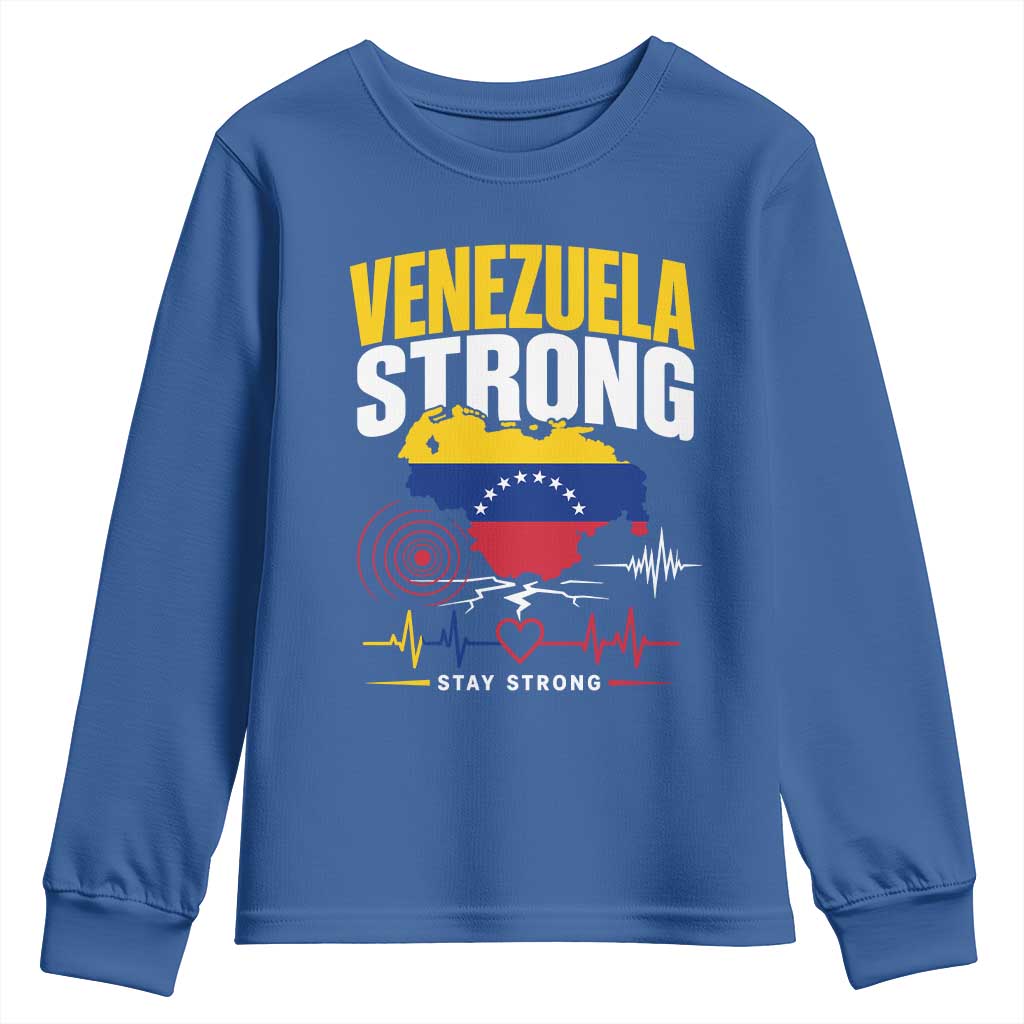 Venezuela Strong Support and Solidarity Youth Sweatshirt Patriotic Venezuelan Flag Country Map