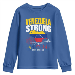 Venezuela Strong Support and Solidarity Youth Sweatshirt Patriotic Venezuelan Flag Country Map