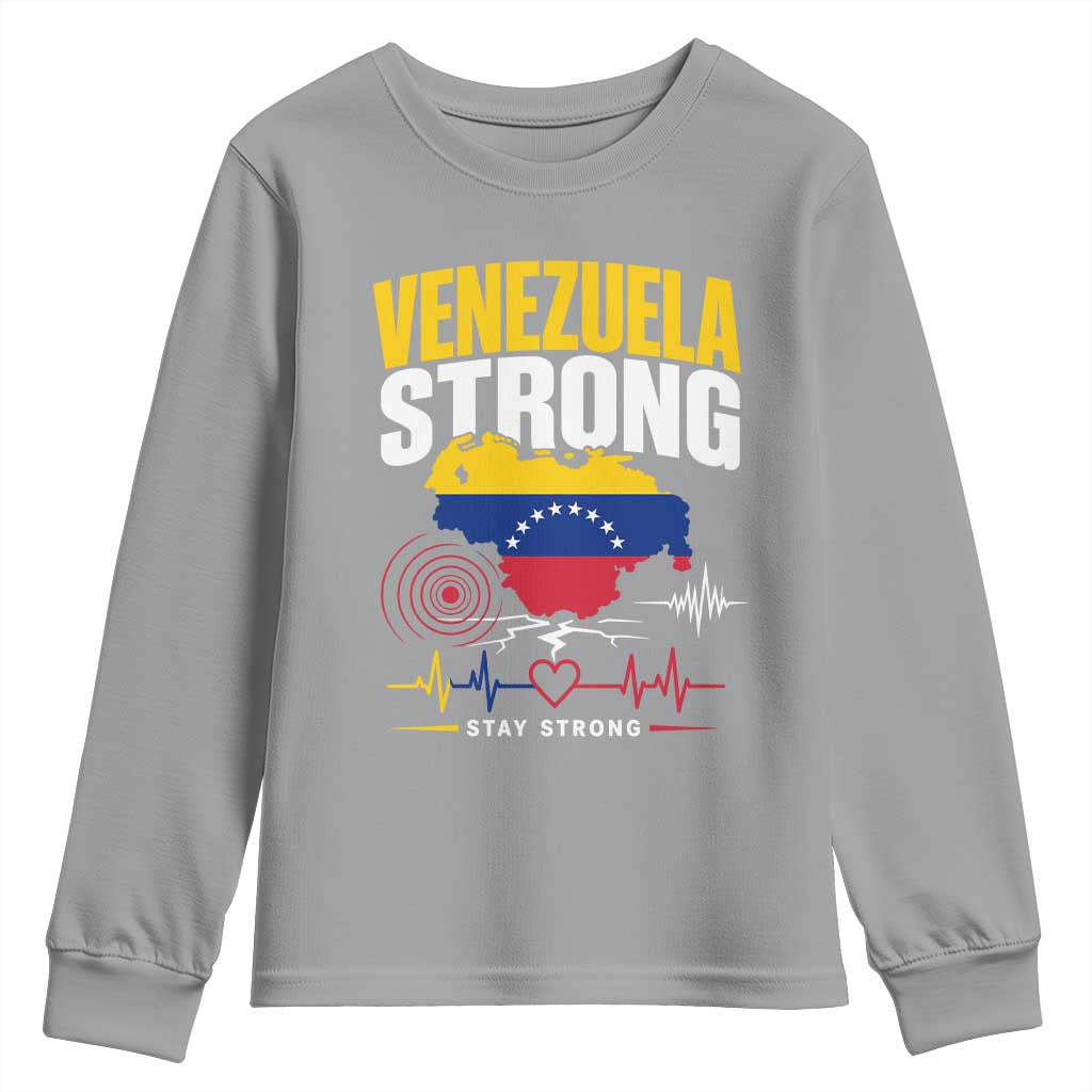 Venezuela Strong Support and Solidarity Youth Sweatshirt Patriotic Venezuelan Flag Country Map