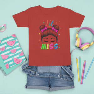 Lil Miss Kindergarten T Shirt For Kid Cute Kinder Girl Era Hair Bun TS02 Red Printyourwear