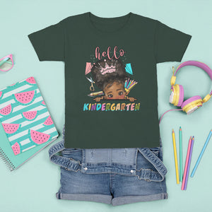 Hello Kindergarten T Shirt For Kid Cute Melanin Little Girl Kinder Era TS02 Dark Forest Green Printyourwear