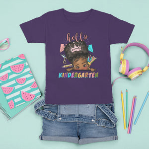 Hello Kindergarten T Shirt For Kid Cute Melanin Little Girl Kinder Era TS02 Purple Printyourwear