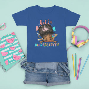 Hello Kindergarten T Shirt For Kid Cute Melanin Little Girl Kinder Era TS02 Royal Blue Printyourwear