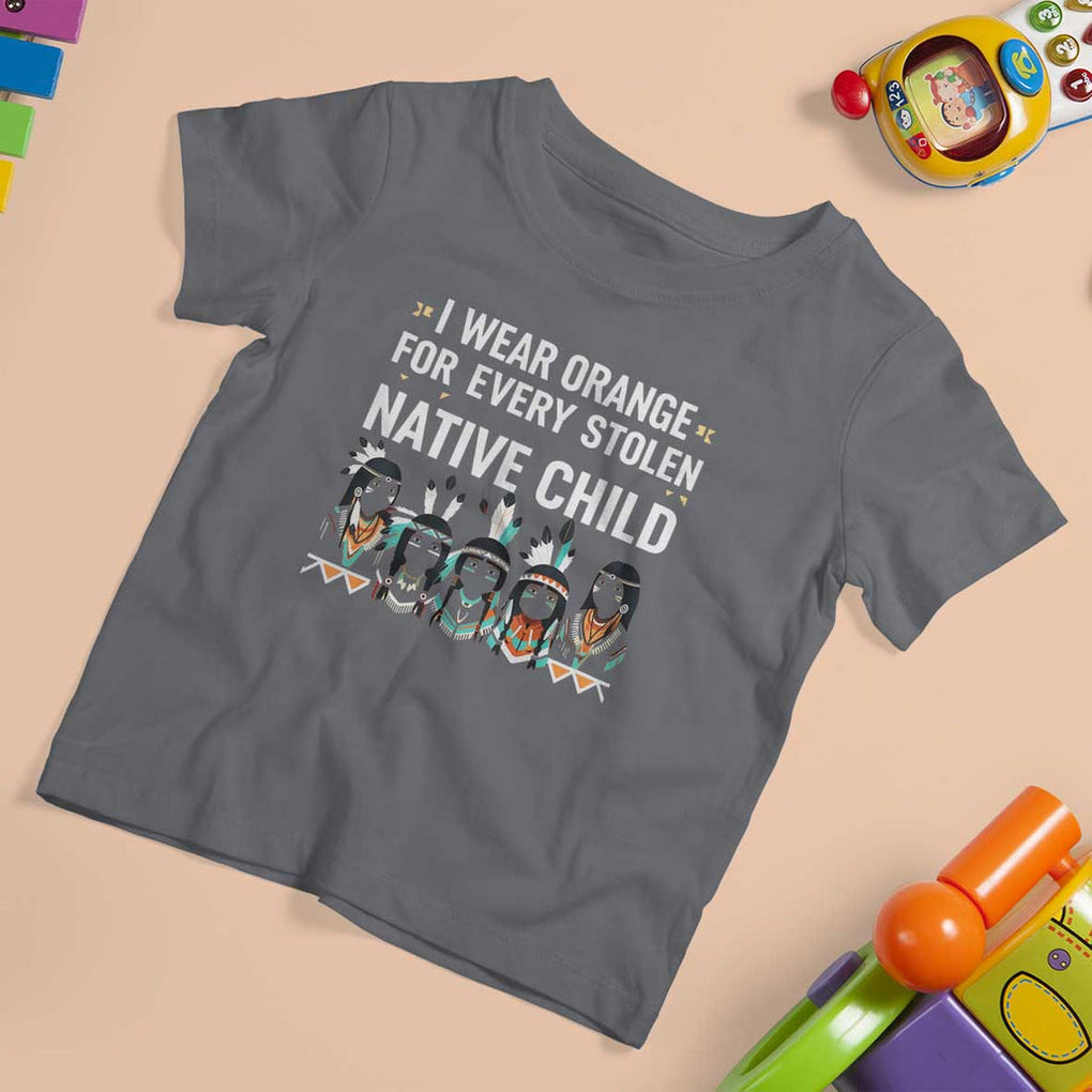Orange Shirt Day T Shirt For Kid I Wear Orange For Every Stolen Native Child Indigenous American Indian TS02 Charcoal Print Your Wear