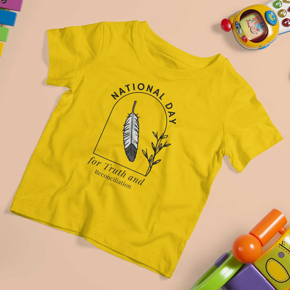 Orange Shirt Day T Shirt For Kid National Day For Truth And Reconciliation Native Feather TS02 Daisy Print Your Wear