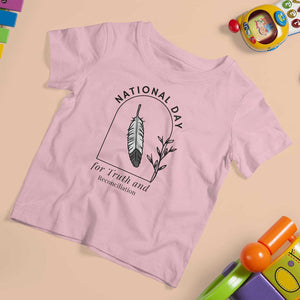 Orange Shirt Day T Shirt For Kid National Day For Truth And Reconciliation Native Feather TS02 Light Pink Print Your Wear
