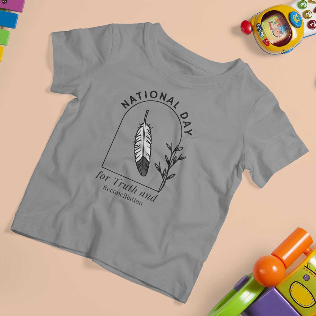 Orange Shirt Day T Shirt For Kid National Day For Truth And Reconciliation Native Feather TS02 Sport Gray Print Your Wear