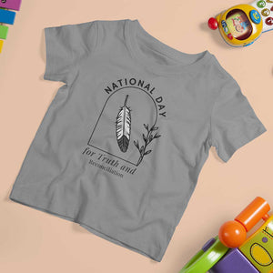 Orange Shirt Day T Shirt For Kid National Day For Truth And Reconciliation Native Feather TS02 Sport Gray Print Your Wear