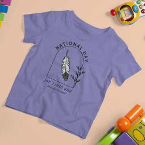 Orange Shirt Day T Shirt For Kid National Day For Truth And Reconciliation Native Feather TS02 Violet Print Your Wear