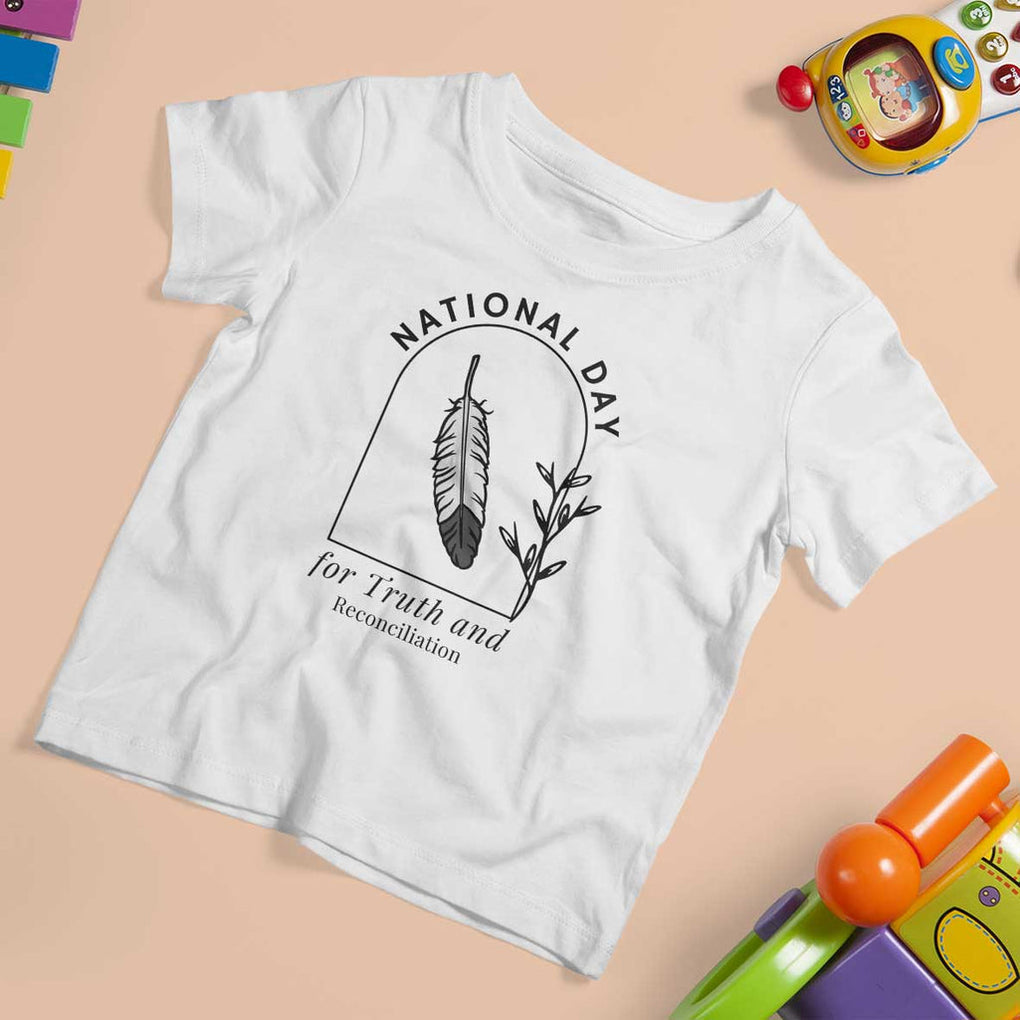 Orange Shirt Day T Shirt For Kid National Day For Truth And Reconciliation Native Feather TS02 White Print Your Wear