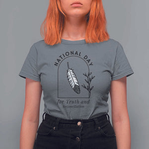 Orange Shirt Day T Shirt For Women National Day For Truth And Reconciliation Native Feather TS02 Charcoal Print Your Wear