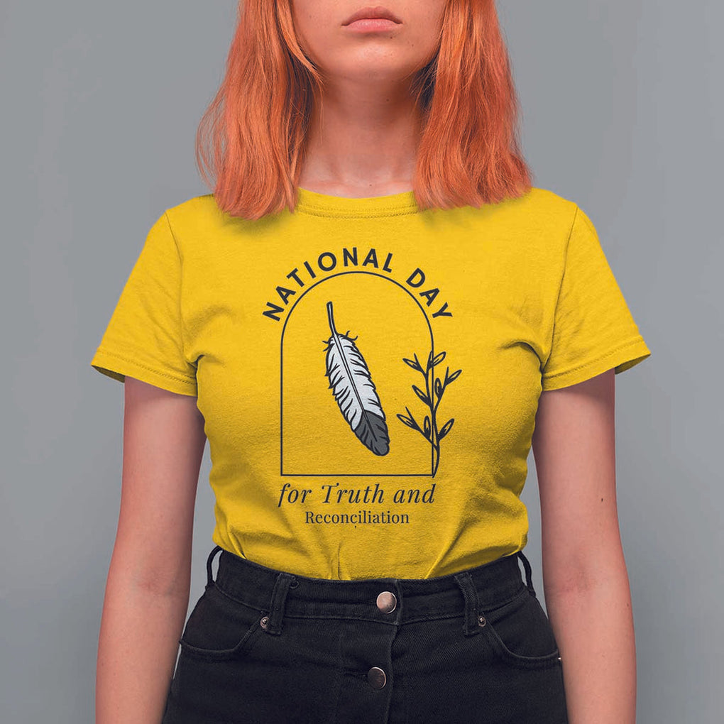 Orange Shirt Day T Shirt For Women National Day For Truth And Reconciliation Native Feather TS02 Daisy Print Your Wear