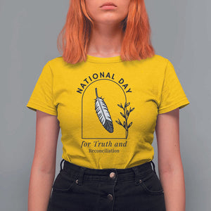 Orange Shirt Day T Shirt For Women National Day For Truth And Reconciliation Native Feather TS02 Daisy Print Your Wear