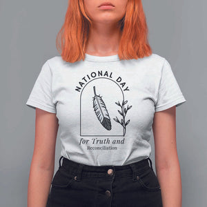 Orange Shirt Day T Shirt For Women National Day For Truth And Reconciliation Native Feather TS02 White Print Your Wear