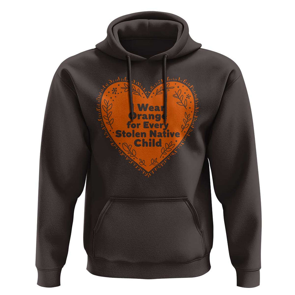 Orange Shirt Day Hoodie I Wear Orange For Every Stolen Native Child American Indian Heart TS02 Dark Chocolate Print Your Wear