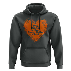 Orange Shirt Day Hoodie I Wear Orange For Every Stolen Native Child American Indian Heart TS02 Dark Heather Print Your Wear