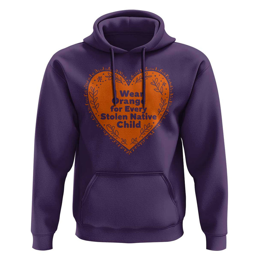 Orange Shirt Day Hoodie I Wear Orange For Every Stolen Native Child American Indian Heart TS02 Purple Print Your Wear