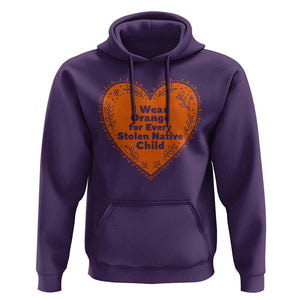 Orange Shirt Day Hoodie I Wear Orange For Every Stolen Native Child American Indian Heart TS02 Purple Print Your Wear