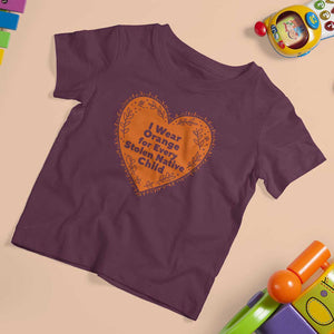 Orange Shirt Day T Shirt For Kid I Wear Orange For Every Stolen Native Child American Indian Heart TS02 Maroon Print Your Wear