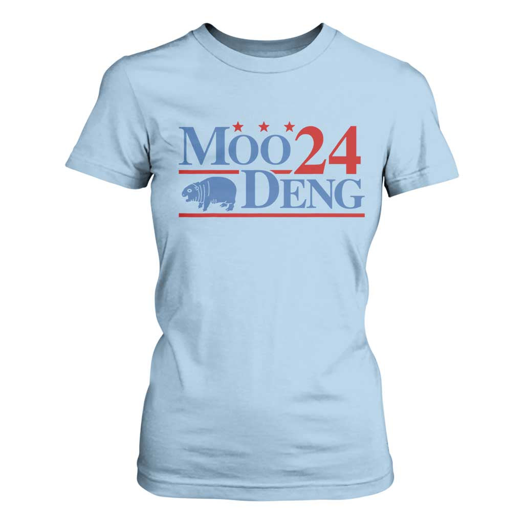 Baby Hippo Moo Deng 2024 T Shirt For Women Pygmy Hippopotamus TS02 Light Blue Print Your Wear