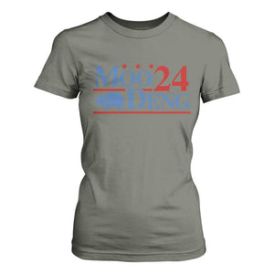 Baby Hippo Moo Deng 2024 T Shirt For Women Pygmy Hippopotamus TS02 Military Green Print Your Wear