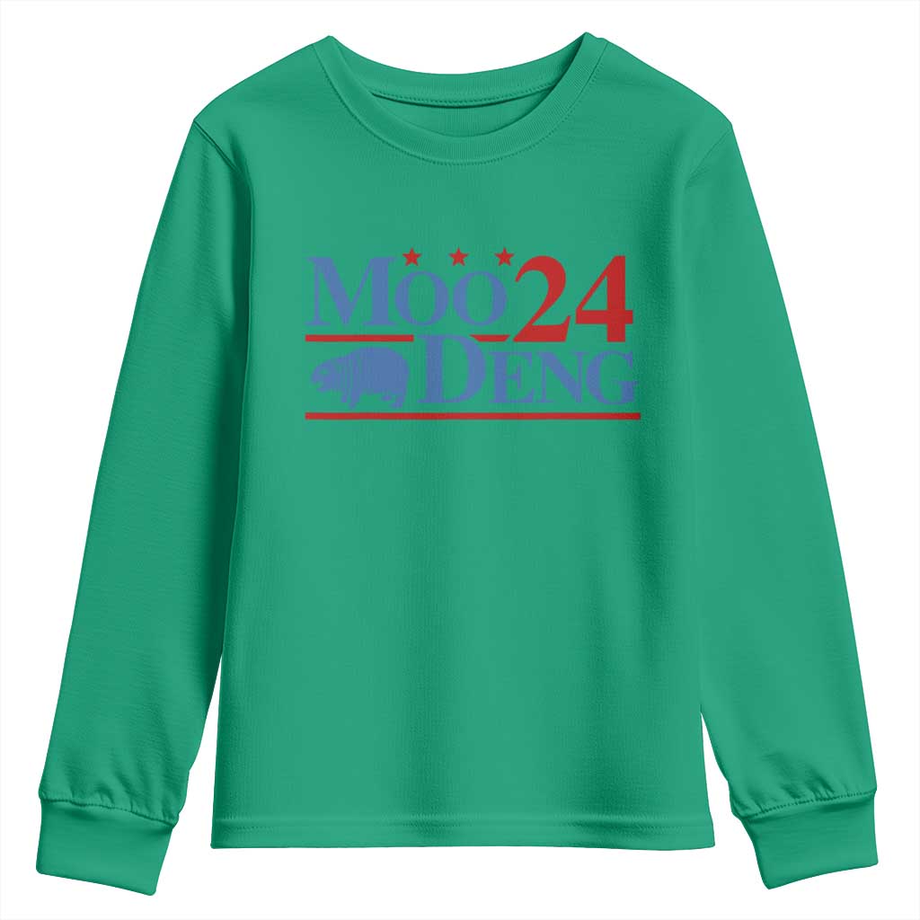 Baby Hippo Moo Deng 2024 Youth Sweatshirt Pygmy Hippopotamus TS02 Irish Green Print Your Wear