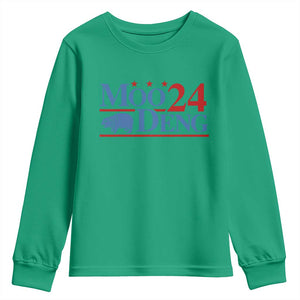 Baby Hippo Moo Deng 2024 Youth Sweatshirt Pygmy Hippopotamus TS02 Irish Green Print Your Wear