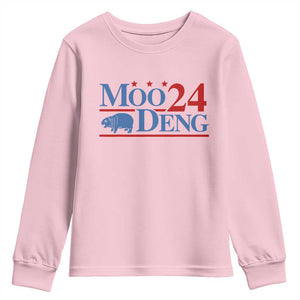 Baby Hippo Moo Deng 2024 Youth Sweatshirt Pygmy Hippopotamus TS02 Light Pink Print Your Wear