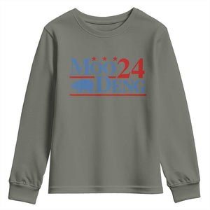 Baby Hippo Moo Deng 2024 Youth Sweatshirt Pygmy Hippopotamus TS02 Military Green Print Your Wear