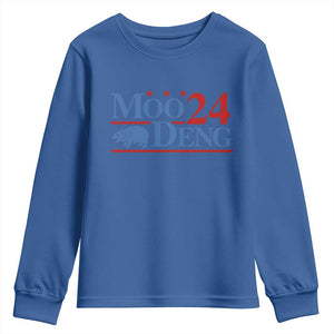 Baby Hippo Moo Deng 2024 Youth Sweatshirt Pygmy Hippopotamus TS02 Royal Blue Print Your Wear
