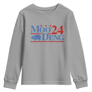 Baby Hippo Moo Deng 2024 Youth Sweatshirt Pygmy Hippopotamus TS02 Sport Gray Print Your Wear