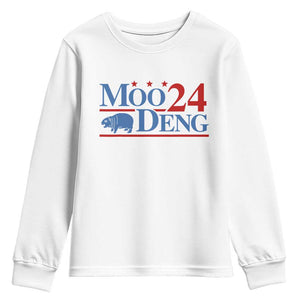 Baby Hippo Moo Deng 2024 Youth Sweatshirt Pygmy Hippopotamus TS02 White Print Your Wear