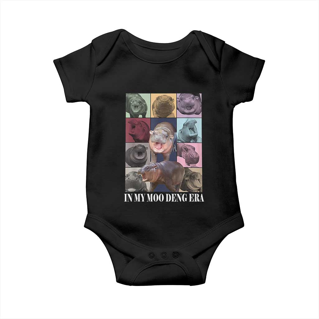 In My Moo Deng Era Baby Onesie Cute Pygmy Hippo TS02 Black Print Your Wear