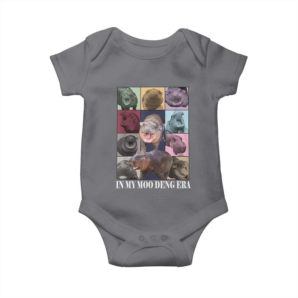 In My Moo Deng Era Baby Onesie Cute Pygmy Hippo TS02 Charcoal Print Your Wear