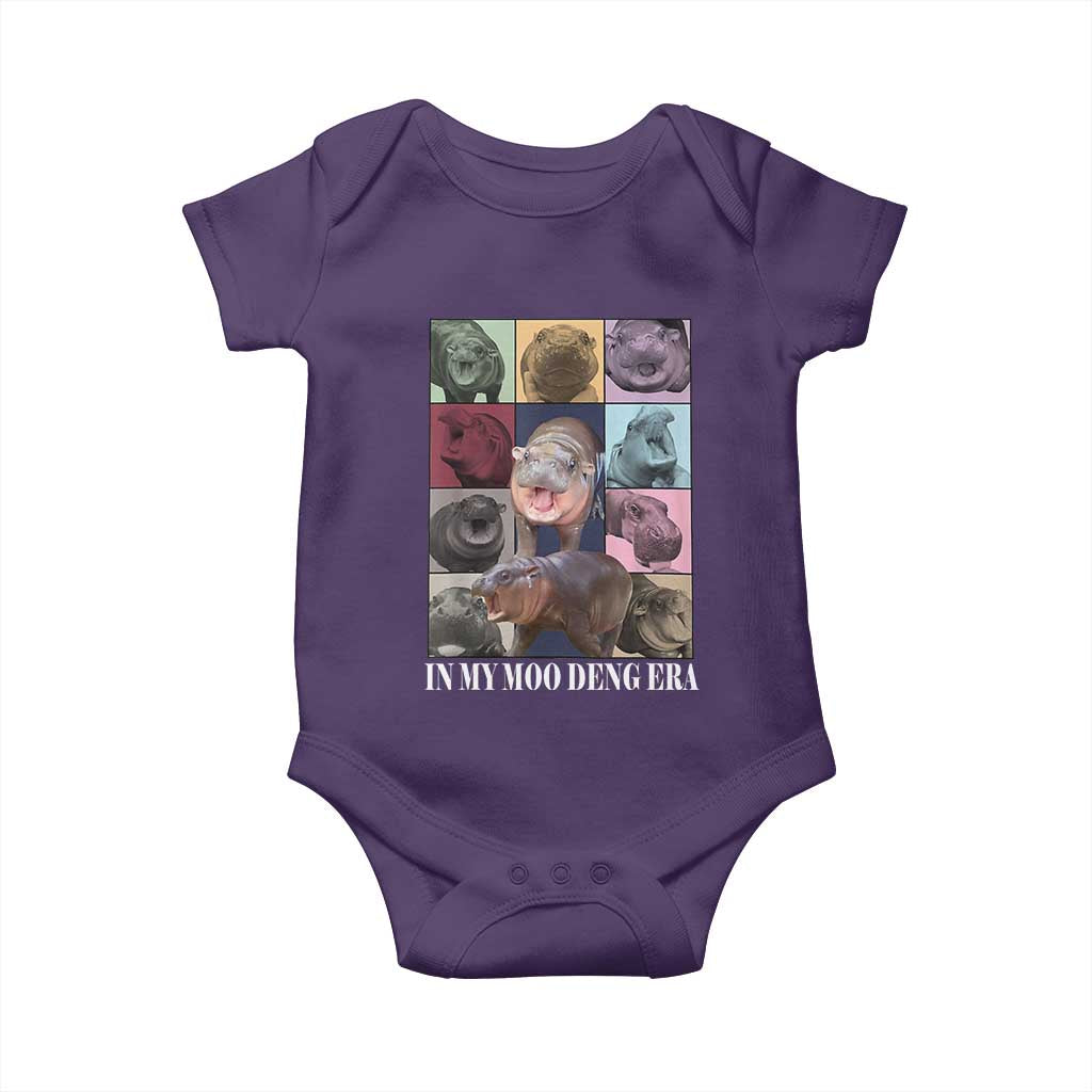 In My Moo Deng Era Baby Onesie Cute Pygmy Hippo TS02 Purple Print Your Wear