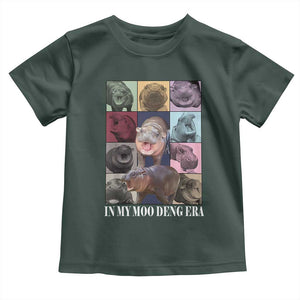 In My Moo Deng Era Baby Shirt Cute Pygmy Hippo TS02 Dark Forest Green Print Your Wear