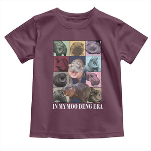 In My Moo Deng Era Baby Shirt Cute Pygmy Hippo TS02 Maroon Print Your Wear