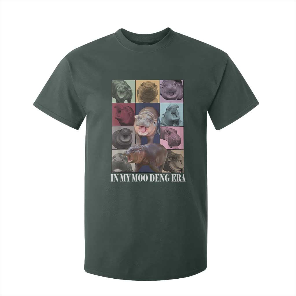 In My Moo Deng Era T Shirt For Kid Cute Pygmy Hippo TS02 Dark Forest Green Print Your Wear
