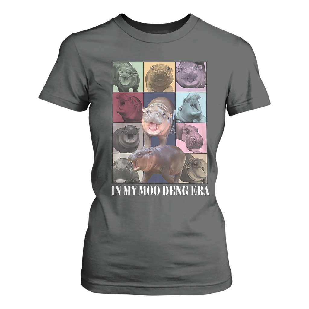 In My Moo Deng Era T Shirt For Women Cute Pygmy Hippo TS02 Dark Heather Print Your Wear