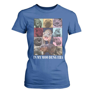 In My Moo Deng Era T Shirt For Women Cute Pygmy Hippo TS02 Royal Blue Print Your Wear