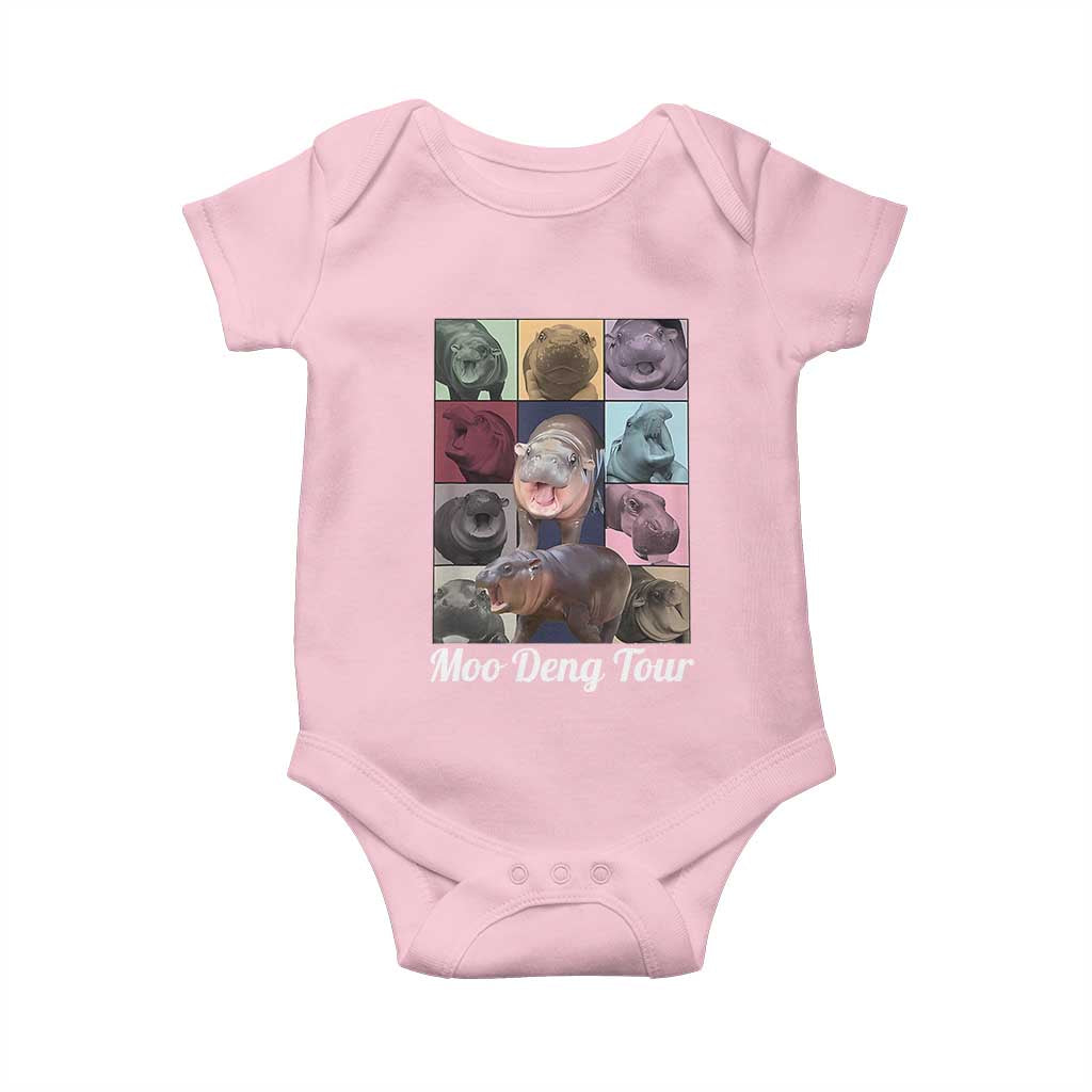 Baby Hippo Moo Deng Tour Baby Onesie Bouncy Cute Pygmy Hippopotamus TS02 Light Pink Print Your Wear