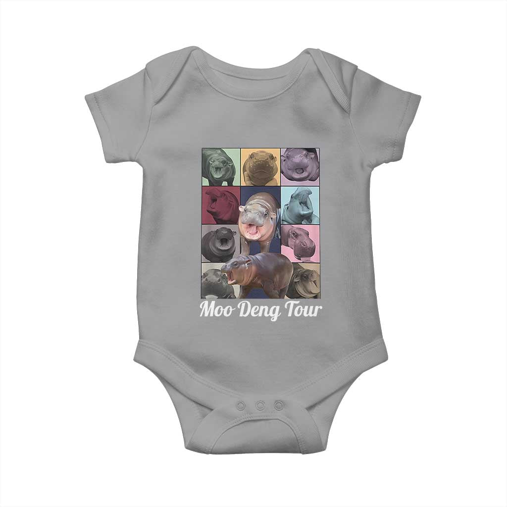 Baby Hippo Moo Deng Tour Baby Onesie Bouncy Cute Pygmy Hippopotamus TS02 Sport Gray Print Your Wear