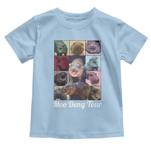 Baby Hippo Moo Deng Tour Baby Shirt Bouncy Cute Pygmy Hippopotamus TS02 Light Blue Print Your Wear
