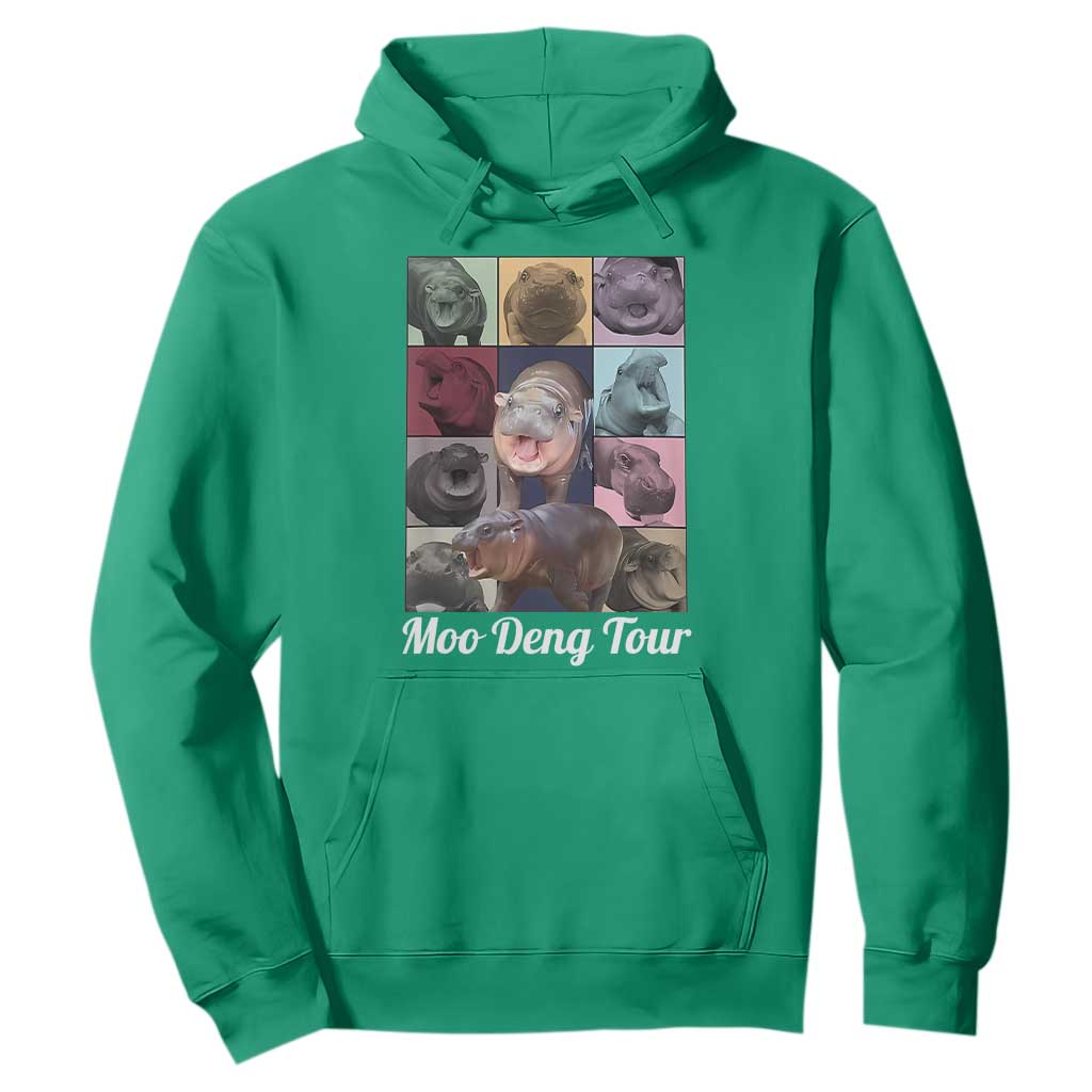 Baby Hippo Moo Deng Tour Hoodie Bouncy Cute Pygmy Hippopotamus TS02 Irish Green Print Your Wear