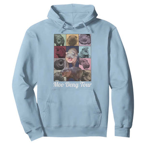 Baby Hippo Moo Deng Tour Hoodie Bouncy Cute Pygmy Hippopotamus TS02 Light Blue Print Your Wear