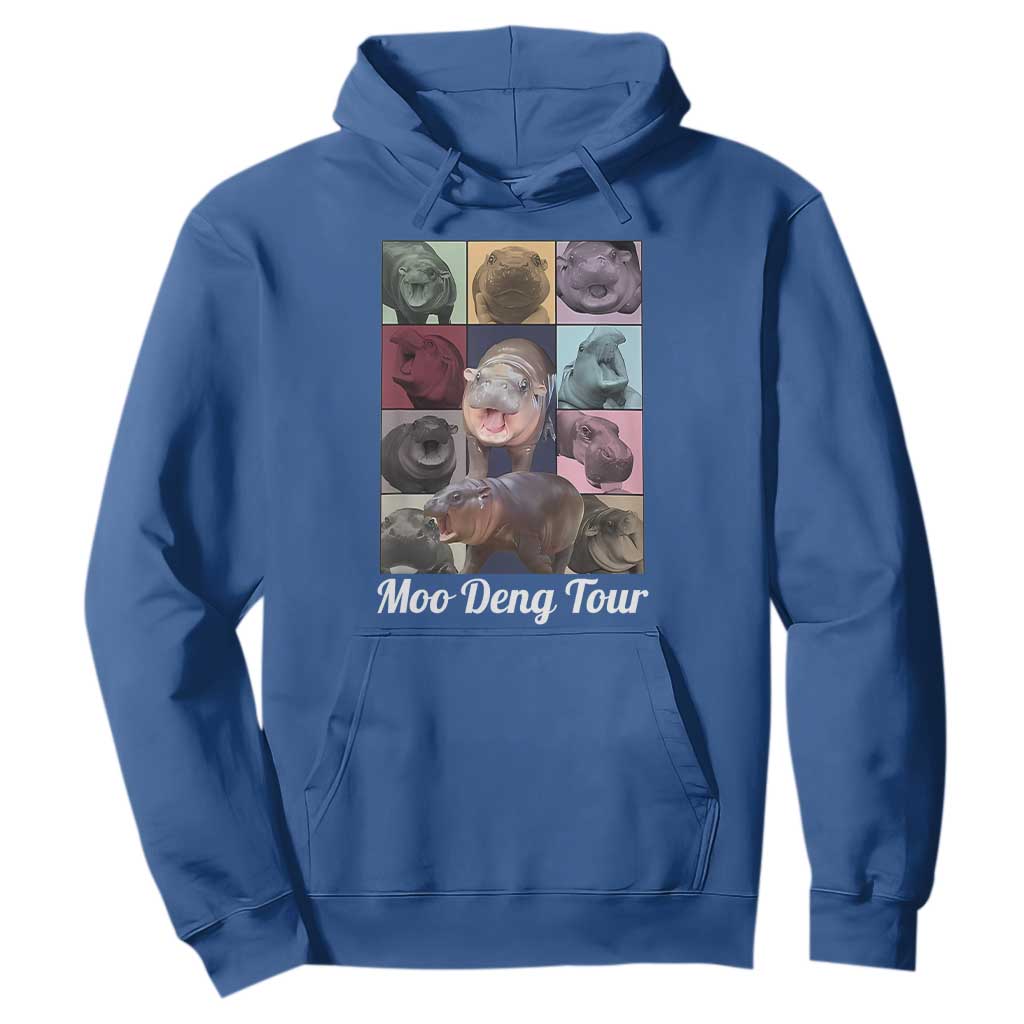 Baby Hippo Moo Deng Tour Hoodie Bouncy Cute Pygmy Hippopotamus TS02 Royal Blue Print Your Wear
