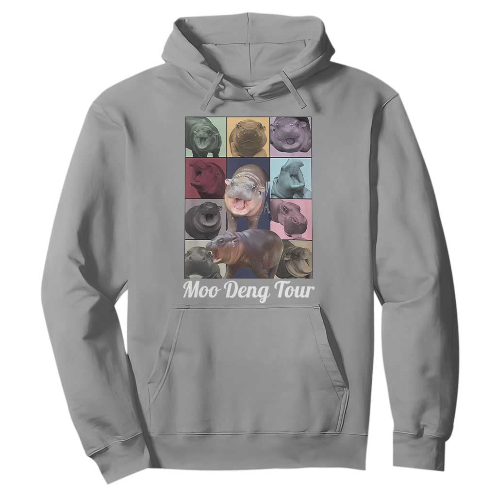 Baby Hippo Moo Deng Tour Hoodie Bouncy Cute Pygmy Hippopotamus TS02 Sport Gray Print Your Wear