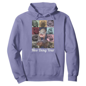 Baby Hippo Moo Deng Tour Hoodie Bouncy Cute Pygmy Hippopotamus TS02 Violet Print Your Wear