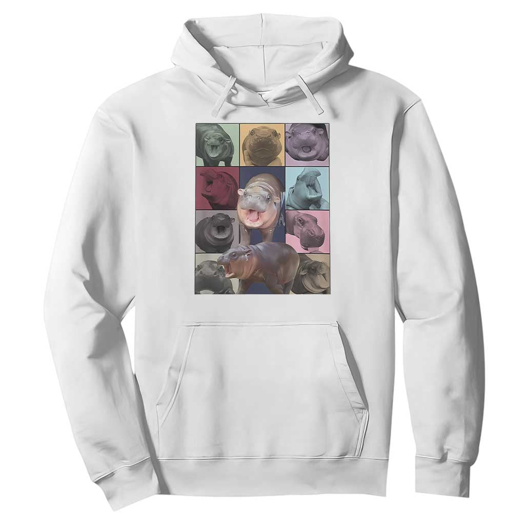 Baby Hippo Moo Deng Tour Hoodie Bouncy Cute Pygmy Hippopotamus TS02 White Print Your Wear