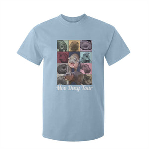 Baby Hippo Moo Deng Tour T Shirt For Kid Bouncy Cute Pygmy Hippopotamus TS02 Light Blue Print Your Wear